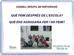 QUÈ FEIM DESPRÉS DE L'ESCOLA? QUÈ ENS AGRADARIA FER I NO FEIM?