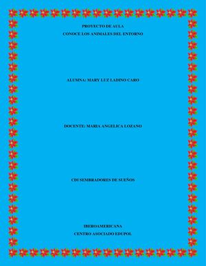 Proyecto De Aula Conozcamos Los Animales Del Entorno