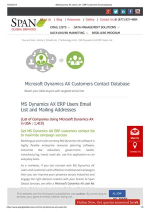 Most Accurate and Reliable MS Dynamics CRM Users List