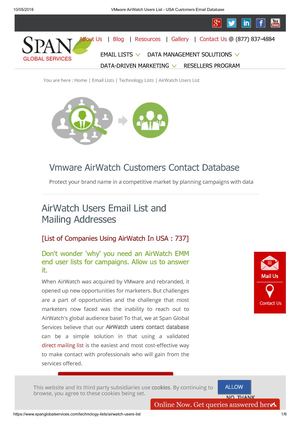 Highly Targeted AirWatch Customer List