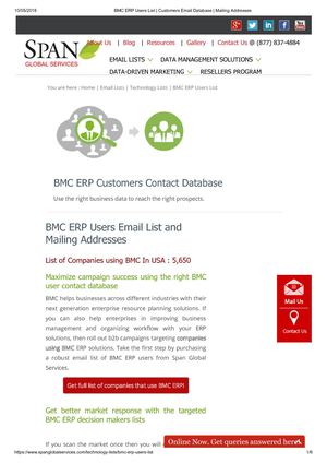 Highly Targeted and Responsive BMC Users List