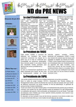 Journal de l'école NDDP 2011-2012