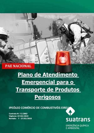 Plano De Emergência Para O Transporte De Produtos Perigosos Nacional (2018)