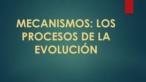 Mecanismos De La Evolución Biológica