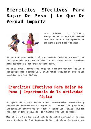 Ejercicios Efectivos Para Bajar De Peso