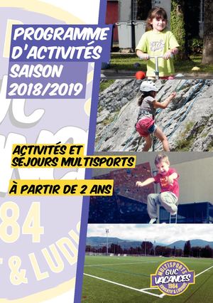GUC VACANCES | programme 2018 2019