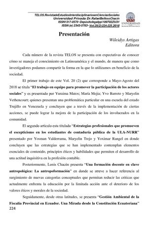 Telos Vol 20 Numero 2 Año 2018 Numero Completo