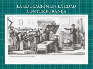 La Educación En La Edad Contemporánea
