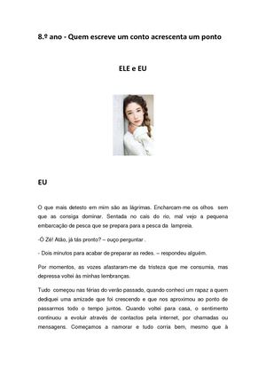 8º Ano Quem Escreve Um Conto Acrescenta Um Ponto