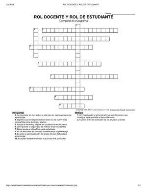 Rol Docente Y Rol De Estudiante