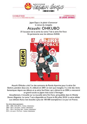 Communiqué de presse : Atsushi OHKUBO