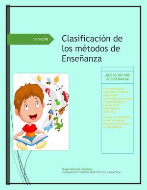 Clasificación De Los Métodos De Enseñanza