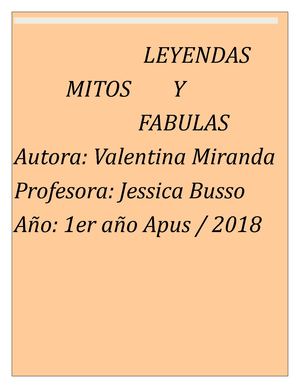Leyendas, Mitos Y Fabulas