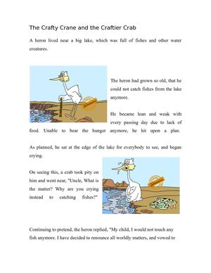 The Crafty Crane And The Craftier Crab