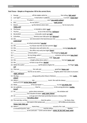 Past Tense Simple Or Progressive