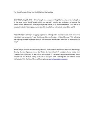 The Wood Temple, A One of a Kind All Wood Marketplace