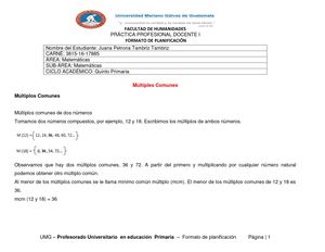 Planificaiones De Quinto Primaria Pdf