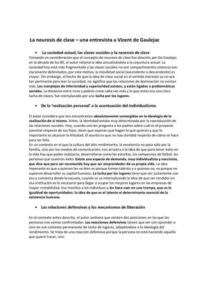 La Neurosis De Clase De Gaulejac