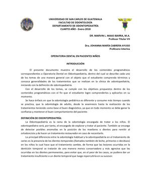 Operatoria En Odontopediatría