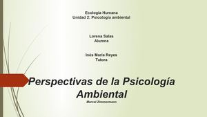 Ecologia Humana Psicologia Ambiental