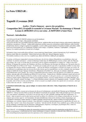 Asefru Ubizar Ghaf Tneslemt D Ttajmit I Lwennas 2015 Refrin Rajouté 2018 Compressed Yenarna deg Mayu 2018