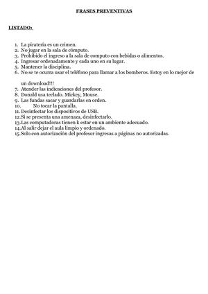 Frases Preventivas