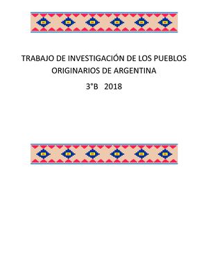 PUEBLOS ORIGINARIOS 3°B 2018