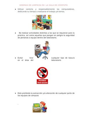 normas de higiene en la sala de computo