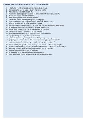 Frases preventivas para la sala de computo
