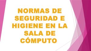 Normas e Higiene de una PC