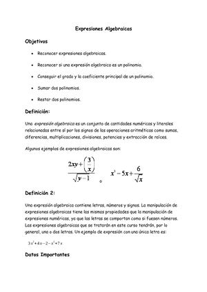 Expresiones Algebraicas-Nicole Vásquez