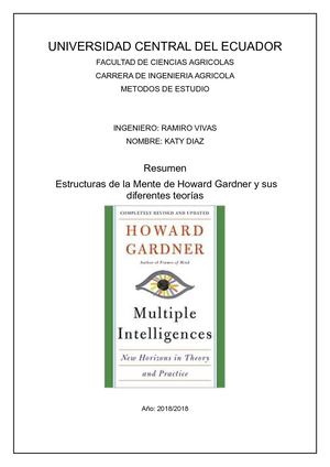 Resumen del libro: ¨Estructuras de la Mente de Howard Gardner¨