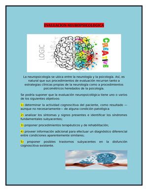 Evaluación Neuropsicológica