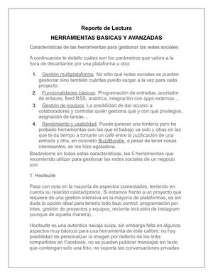 Reporte De Lectura