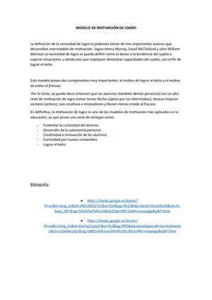 Modelo De Motivación De Logro