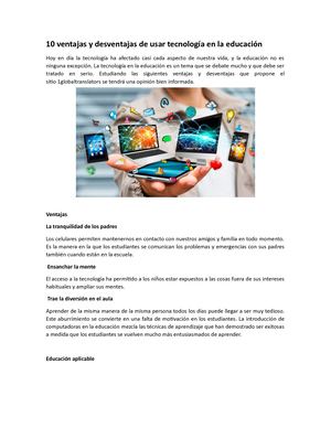 10 Ventajas Y Desventajas De Usar Tecnología En La Educación