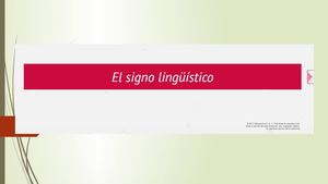 Signo Lingüístico