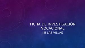 Ficha De Investigación Vocacional