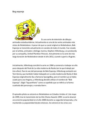Había Una Vez Una Esponja Llamada Bob Esponja De Q Ti Importa