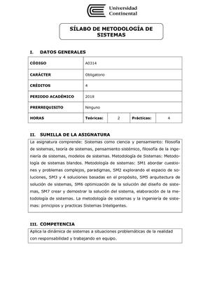 A0314 Silabo Metodología De Sistemas