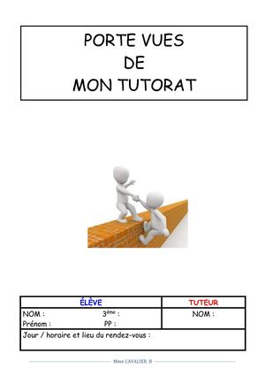 Tutorat coaching : porte vues élève