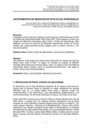 Estilos De Aprendizaje Pdf
