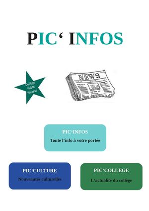 Pic' Infos N°3, Mai 2018