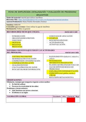 Ficha de evaluación de Juego