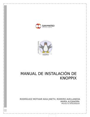 Manual De Instalacion De Knoppix