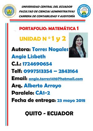 PORTAFOLIO: MATEMÁTICA 1