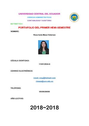 PORTAFOLIO DE MATEMÁTICA I