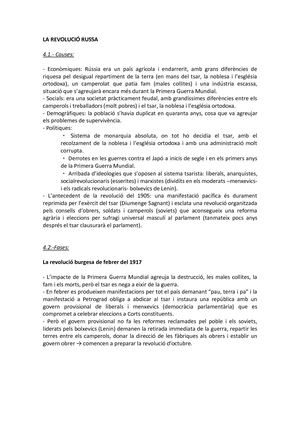 Resum La Revolució Russa