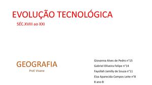 Evolução Tecnológica Trabalho De Geografia