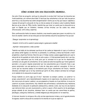 Cómo Acabar Con Una Educación Aburrida